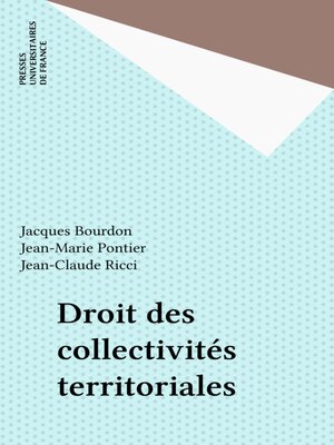 cover image of Droit des collectivités territoriales